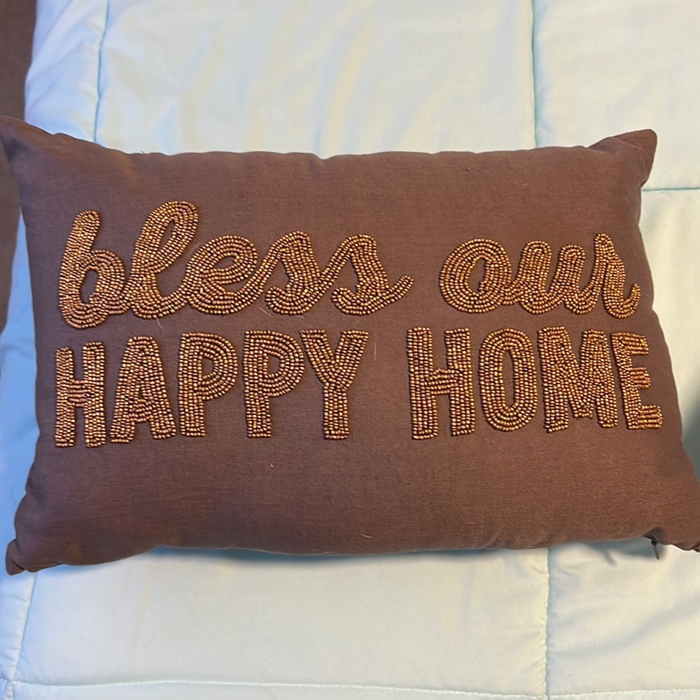 Accent pillow - bless our happy home